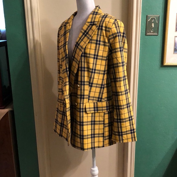 Yellow Plaid Blazer - Picture 3 of 15